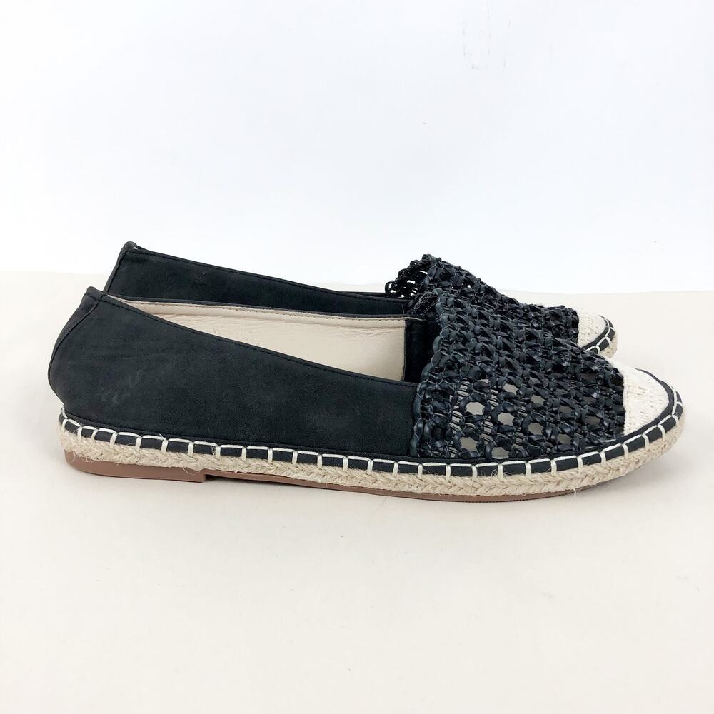 Wanted Womens Slip-On Espadrille Flats Size 10 Black Woven